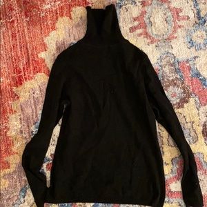 Black cashmere turtle neck sweater